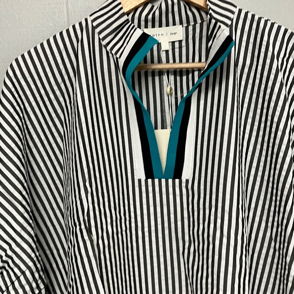NWT Stripe Entro Blouse Large Black New with Tags - Picture 3 of 10